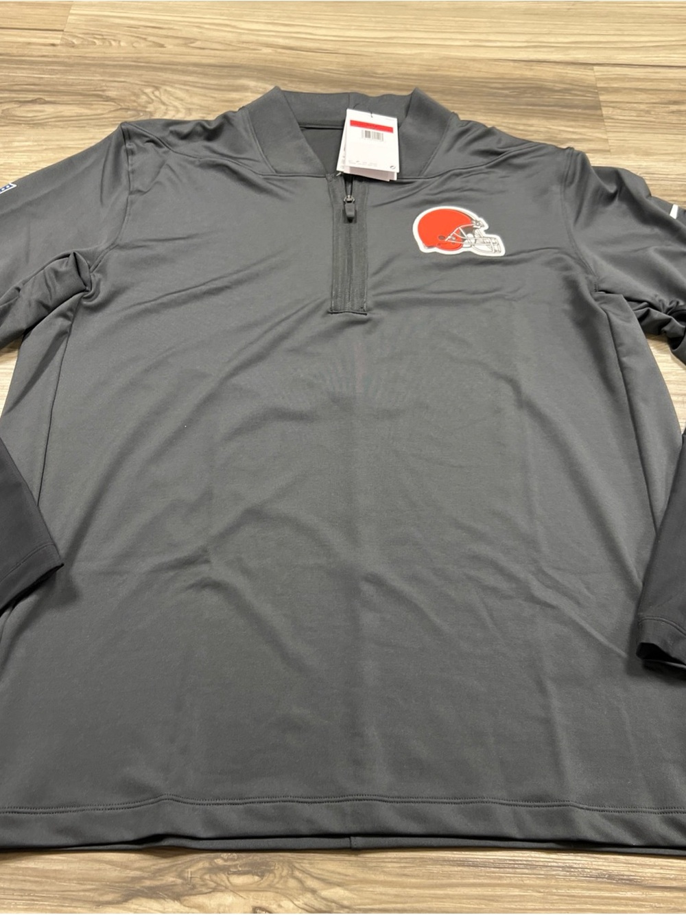 Nike Cleveland Browns DriFit 1/4 Zip Pullover On Field Sideline Gray Mens Large